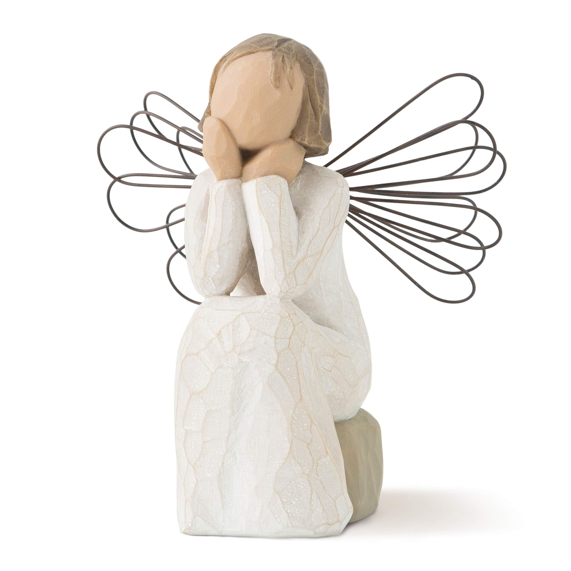 Willow Tree Angel of Caring front view showing peaceful pose and gift appeal