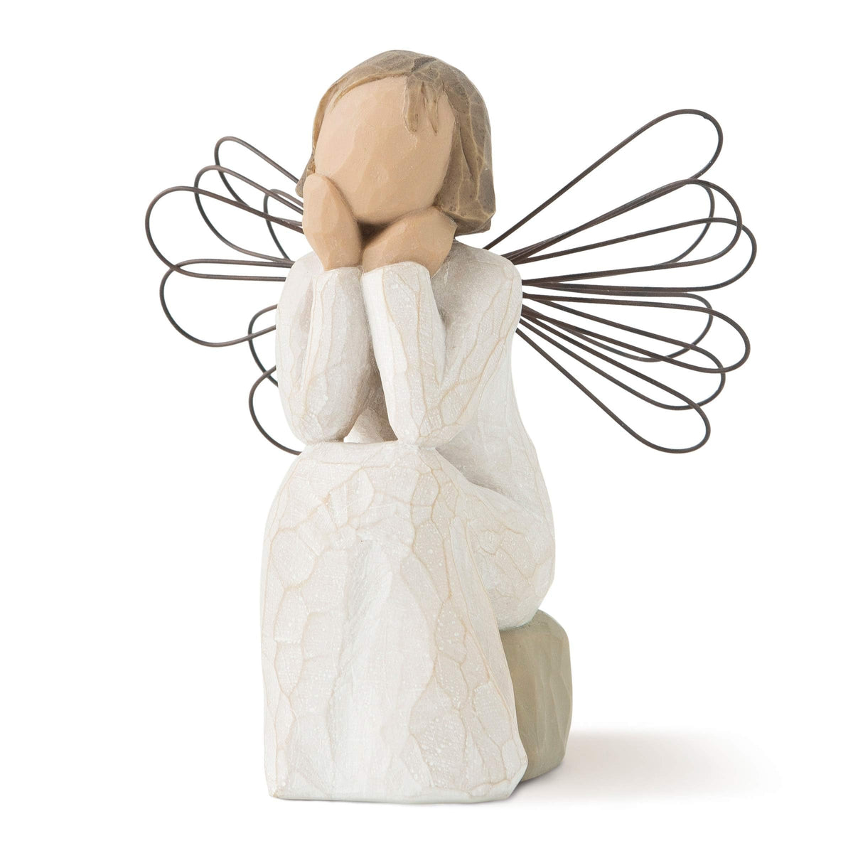 Willow Tree Angel of Caring front view showing peaceful pose and gift appeal