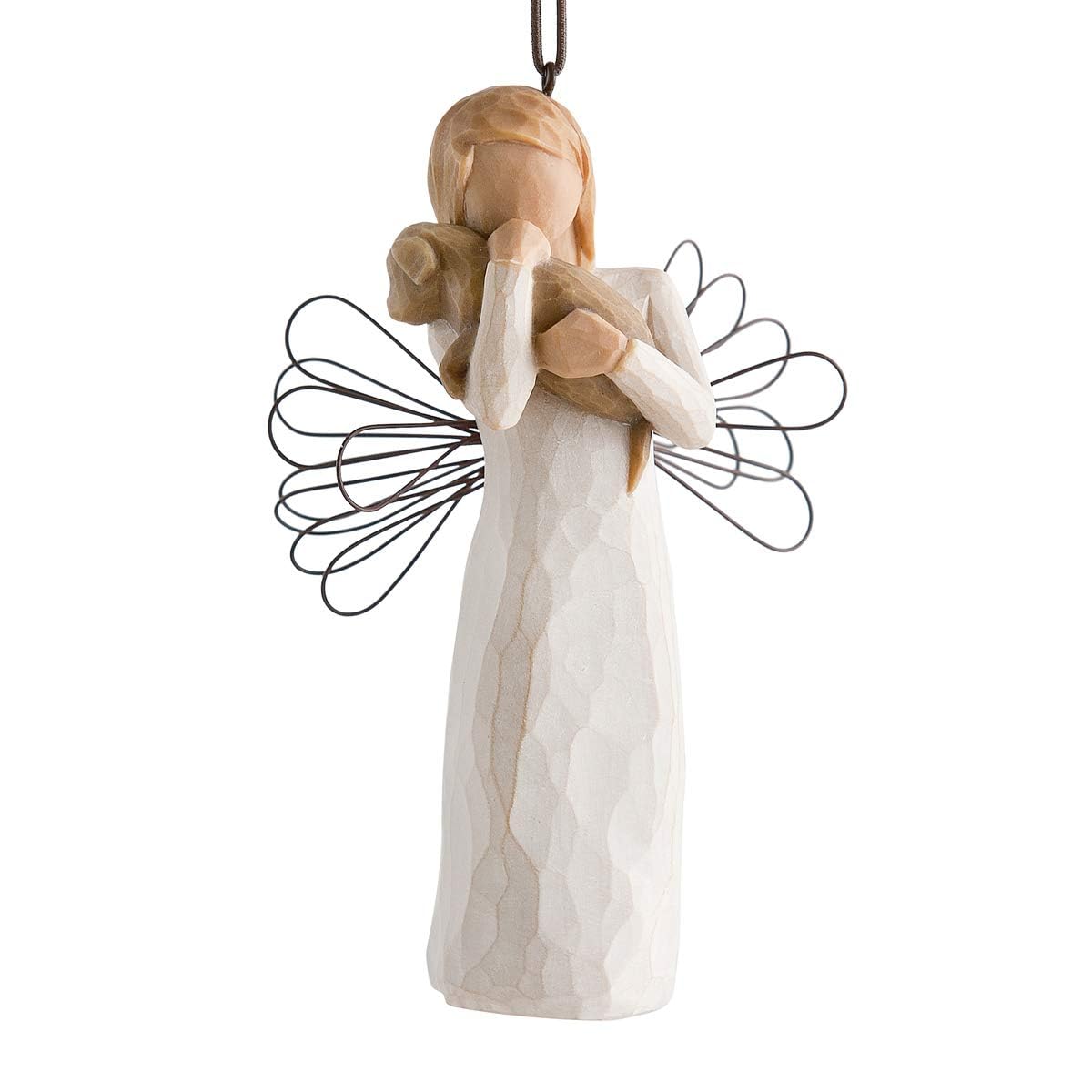 Willow Tree front view of angel holding dog showing gentle design and gift appeal