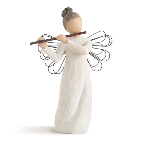 Willow Tree front view of Angel of Harmony showcasing calm pose and gift appeal
