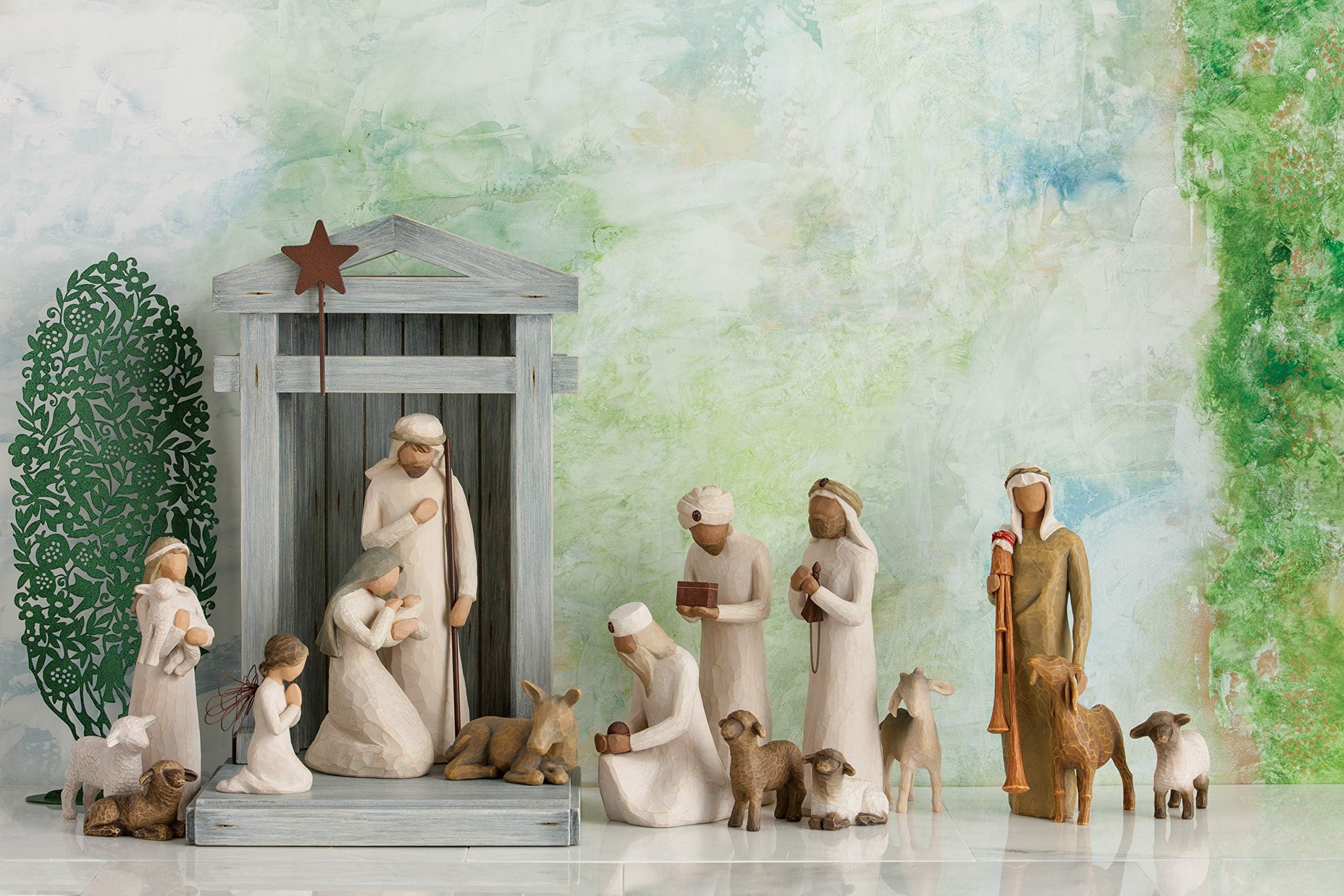 Willow Tree angel of prayer on mantel lifestyle display adding calm keepsake presence