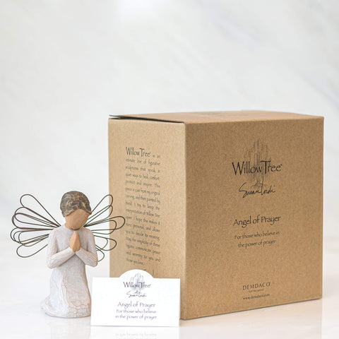 Willow Tree angel of prayer packaged box with enclosure card ready for gifting