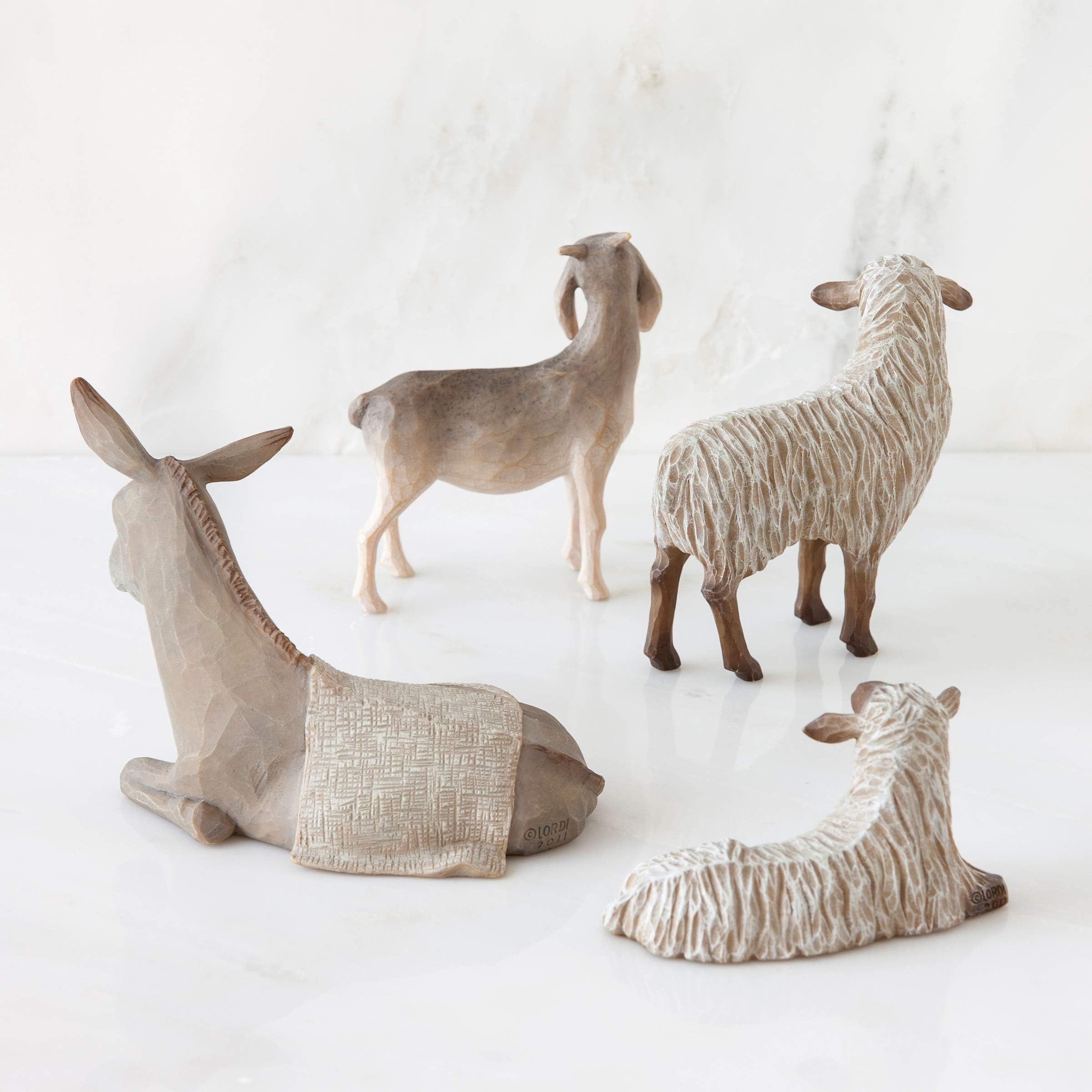 Willow Tree donkey detail with cream blanket offering warm charm