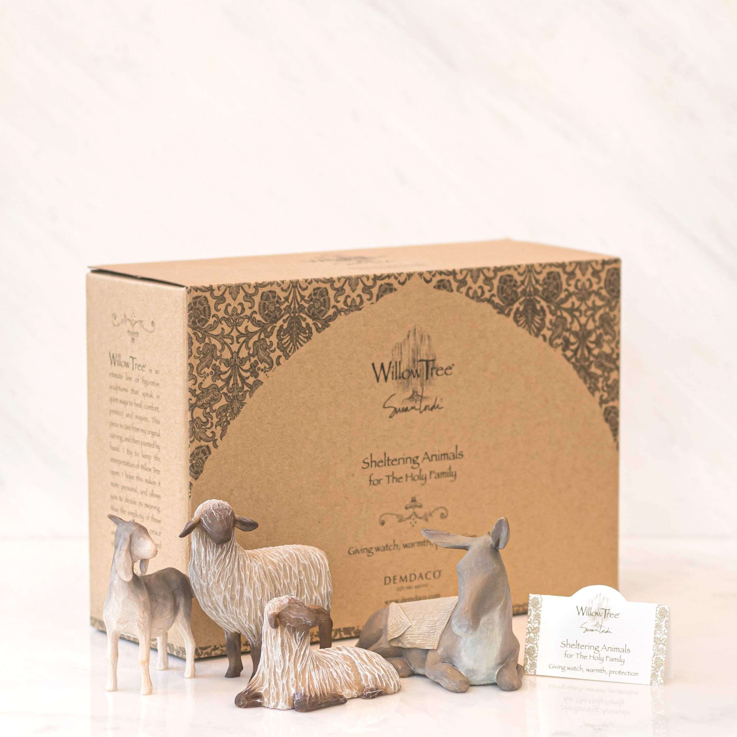 Willow Tree animals on mantel showing size and display versatility