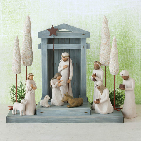 Willow Tree crèche folded flat for storage offering compact space-saving benefit