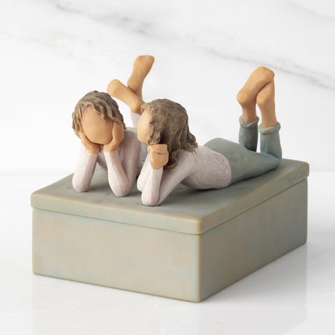 Willow Tree open box interior holding jewelry, practical small-item storage benefit