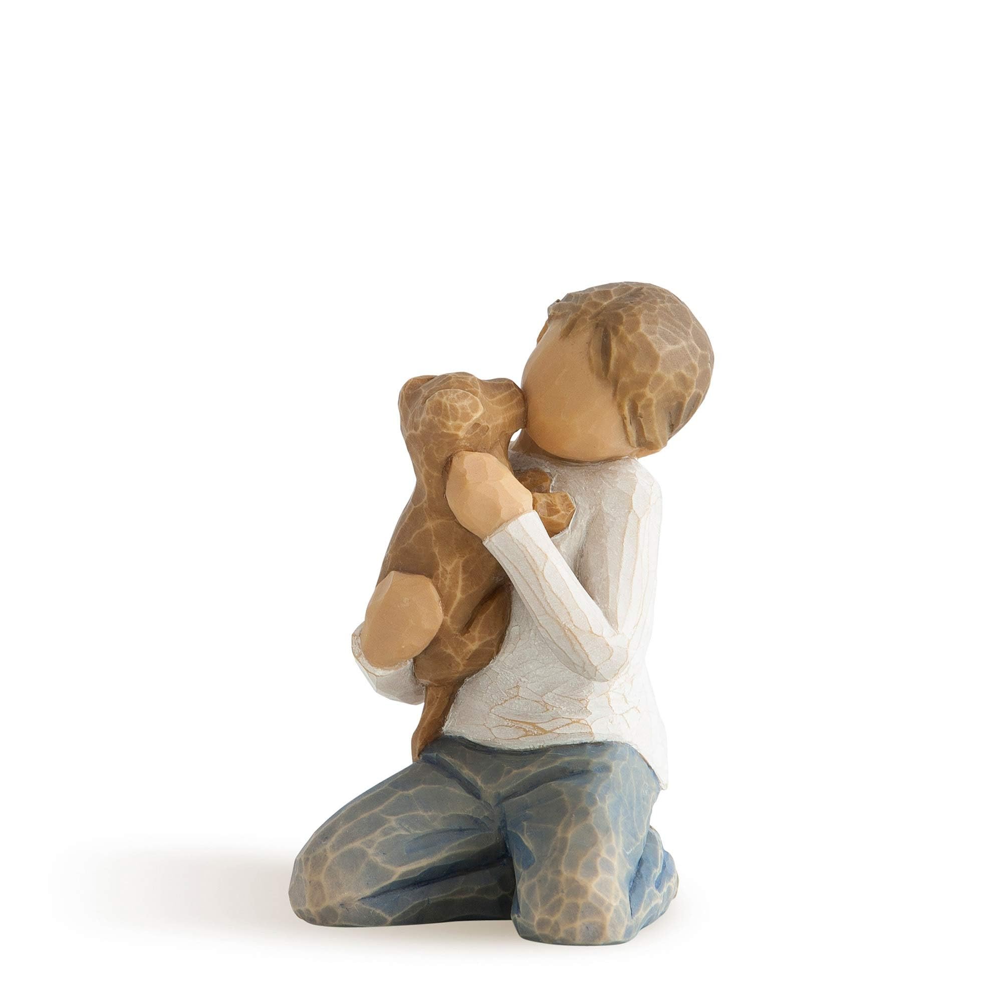 Willow Tree Kindness (boy) front view showing gentle pose and clothing, conveying warmth