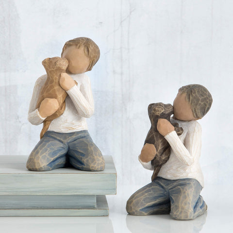 Willow Tree Kindness (boy) on shelf to show scale and display versatility