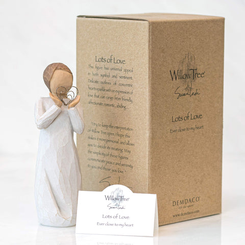 Willow Tree figure displayed on mantel adding subtle, heartfelt decor