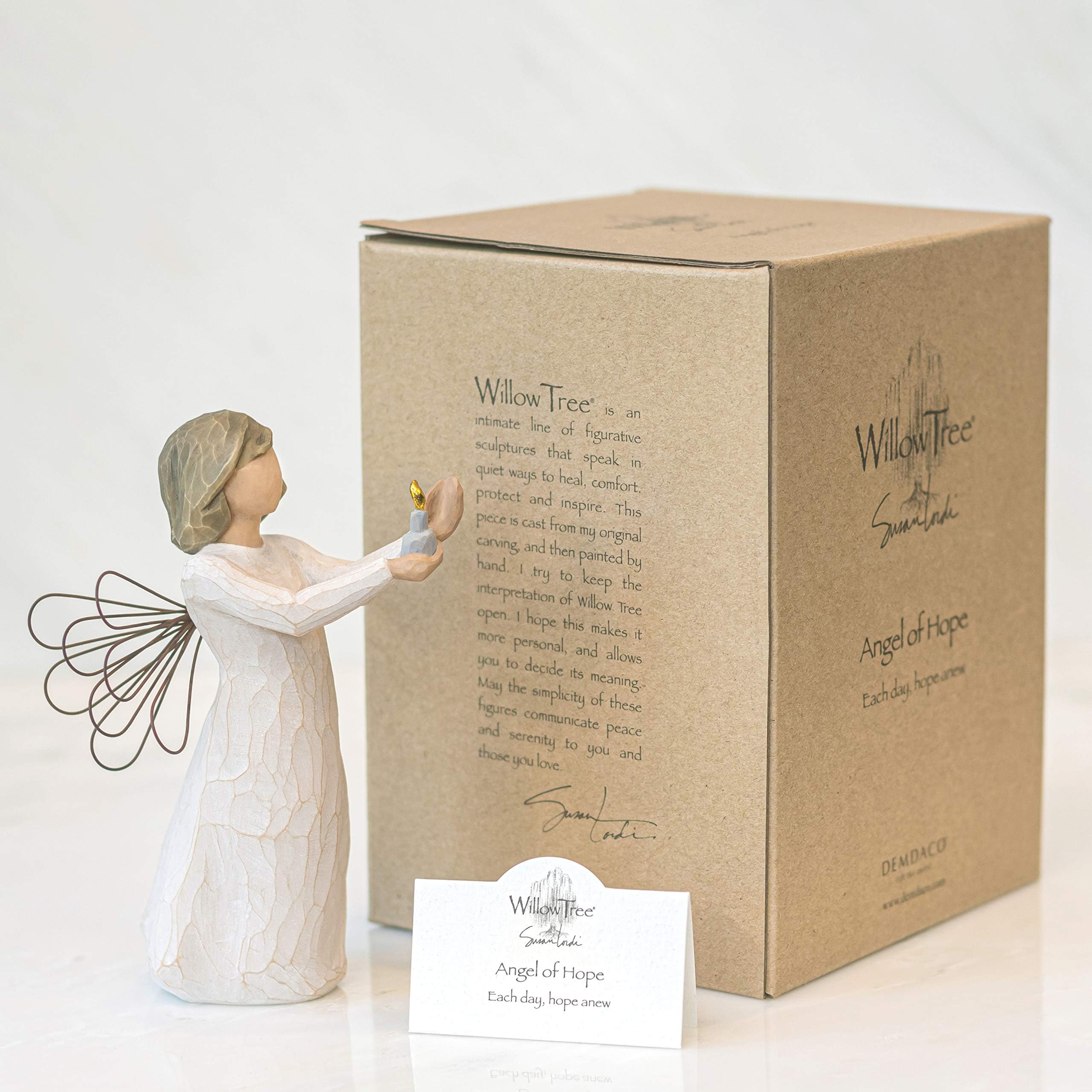 Willow Tree on mantel lifestyle scene demonstrating scale and calming home display benefit