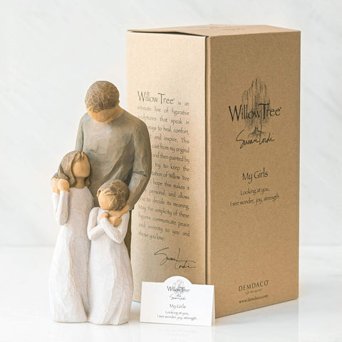 Willow Tree styled on mantel conveying thoughtful, classic home display