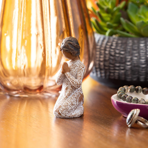 Willow Tree on a tabletop styling suggesting comfort and home decor