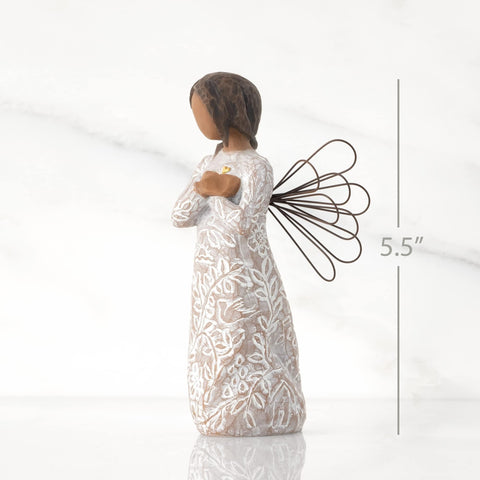 Willow Tree remembrance dress carving close-up highlighting memory icons