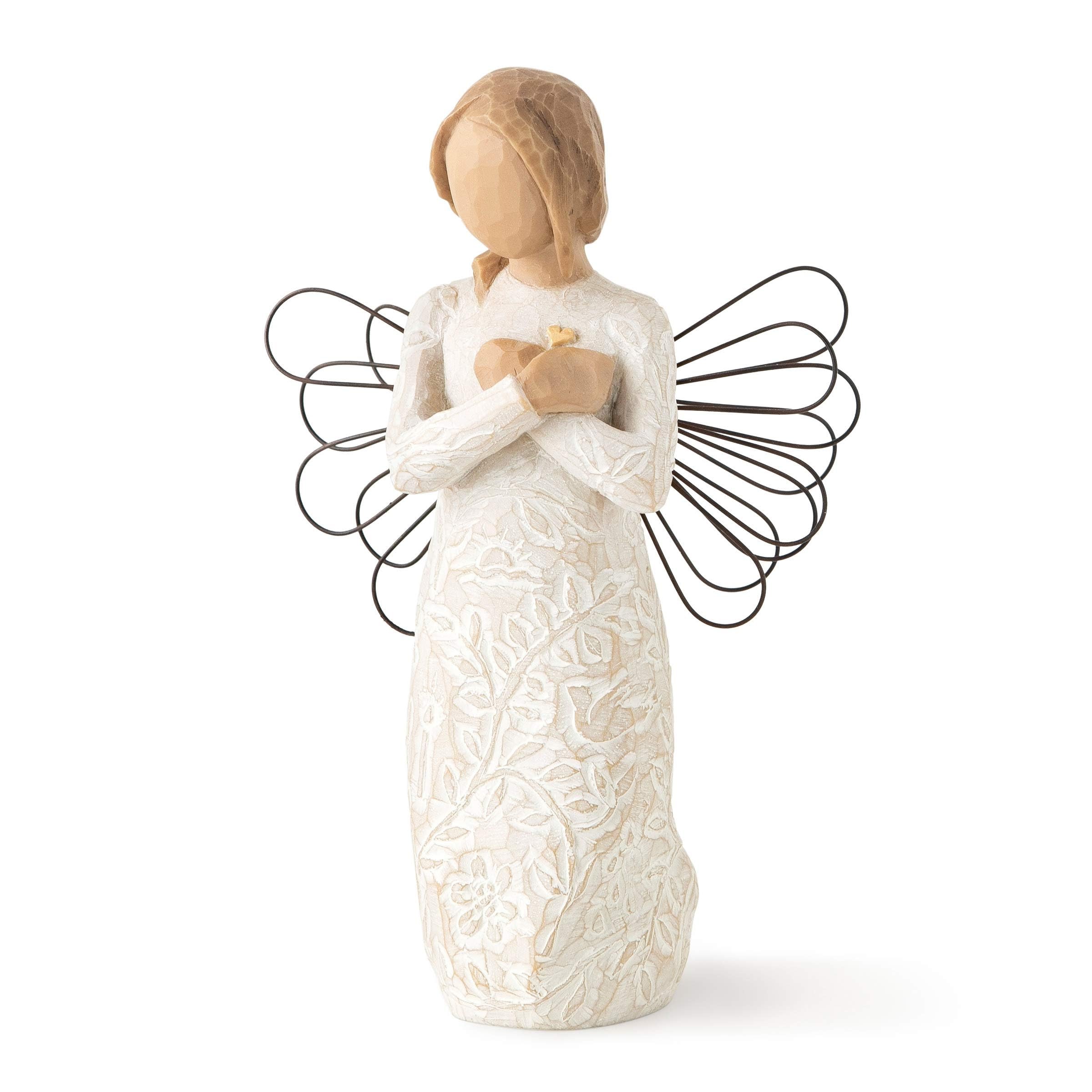 Willow Tree front view of hand-painted Remembrance angel showing comforting pose