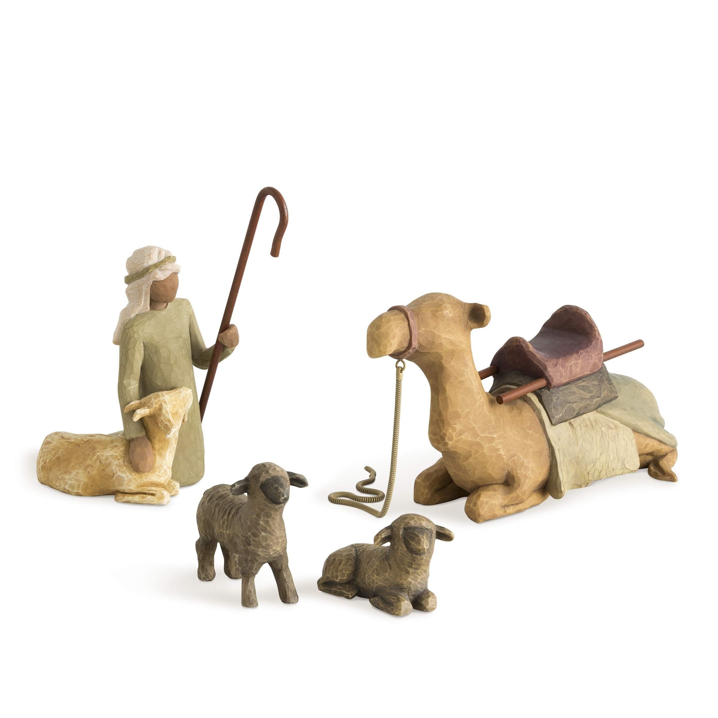 Willow Tree shepherd and animals front view showing serene nativity display and gift-ready quality