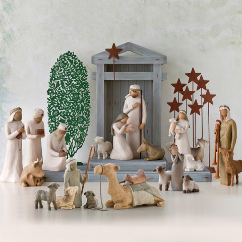 Willow Tree shepherd scale comparison boxed showing size and fitted gift packaging benefit