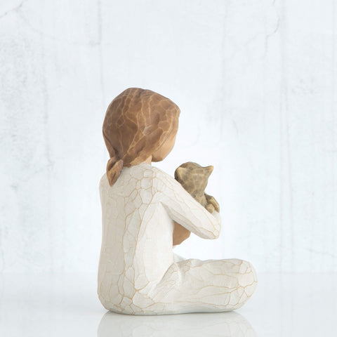 Willow Tree scale with hand showing compact 3-inch size for display