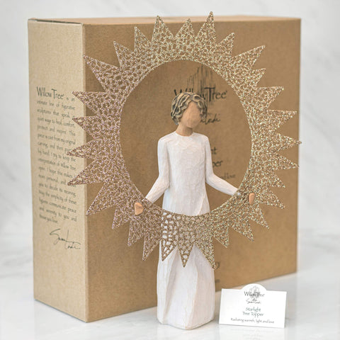 Willow Tree topper beside ruler for scale showing 12 inch height