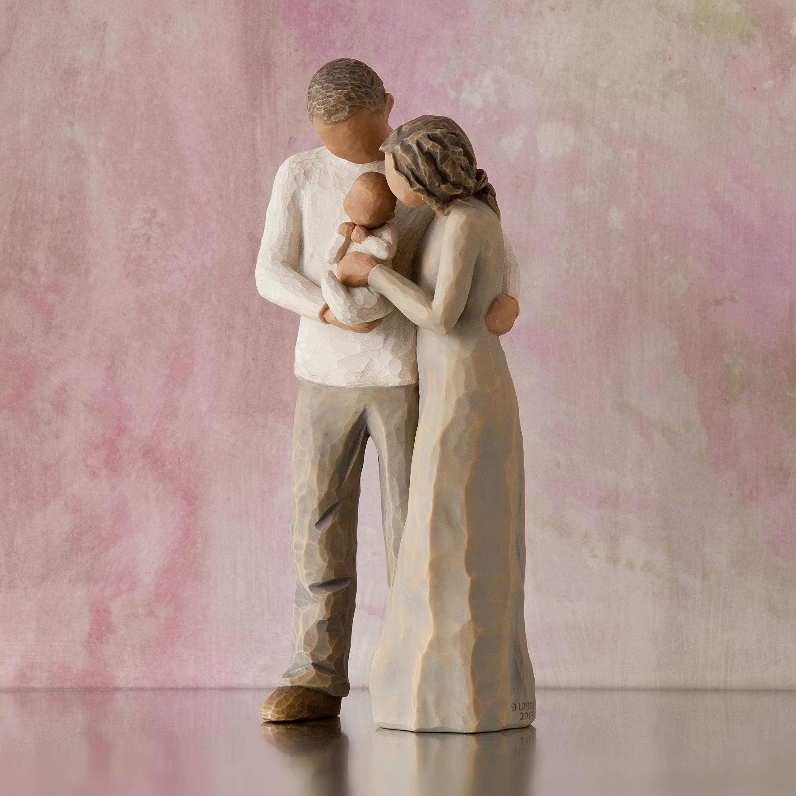 Willow Tree displayed with other figures, builds family-grouping display