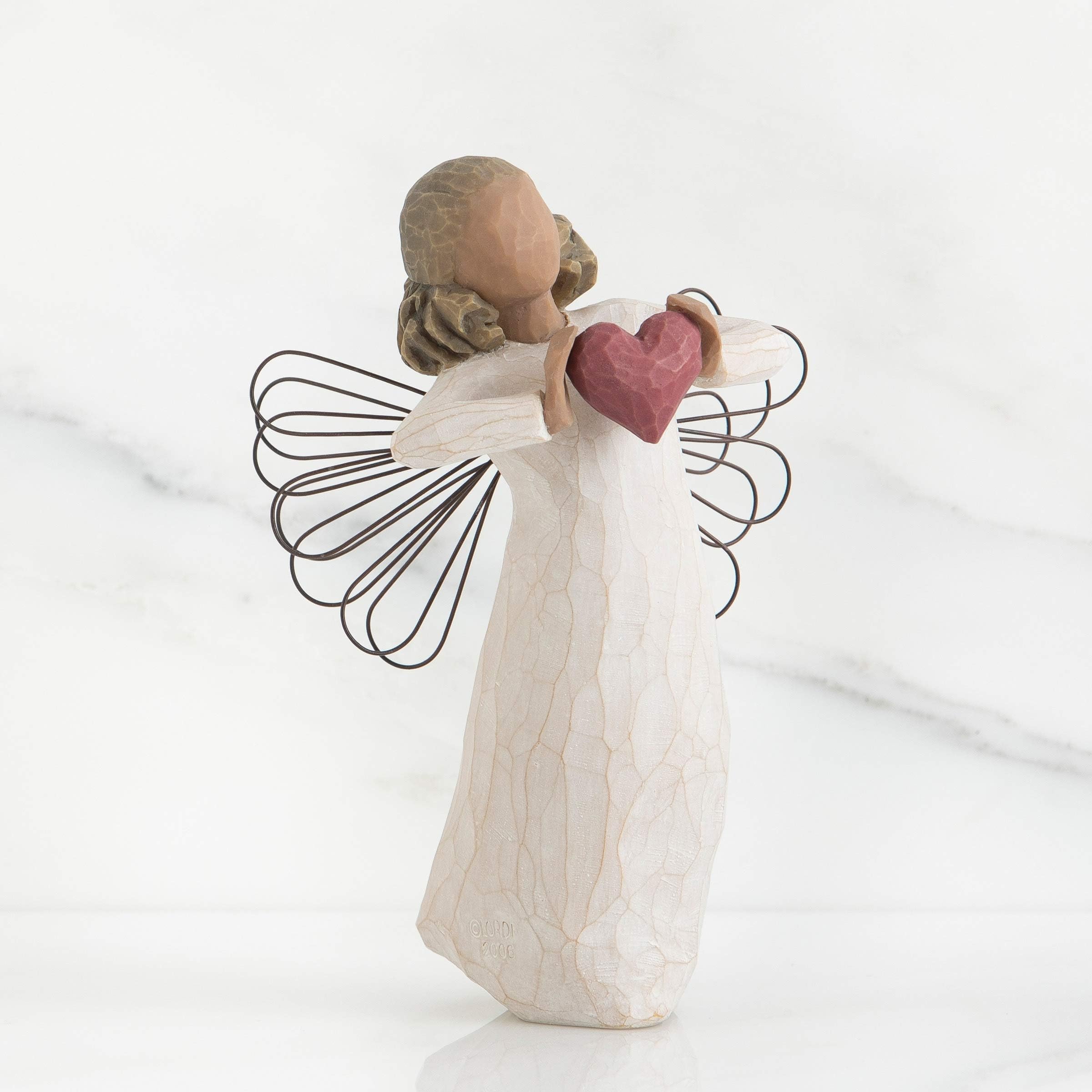 Willow Tree side profile of 5.5-inch angel shows size and posture benefit