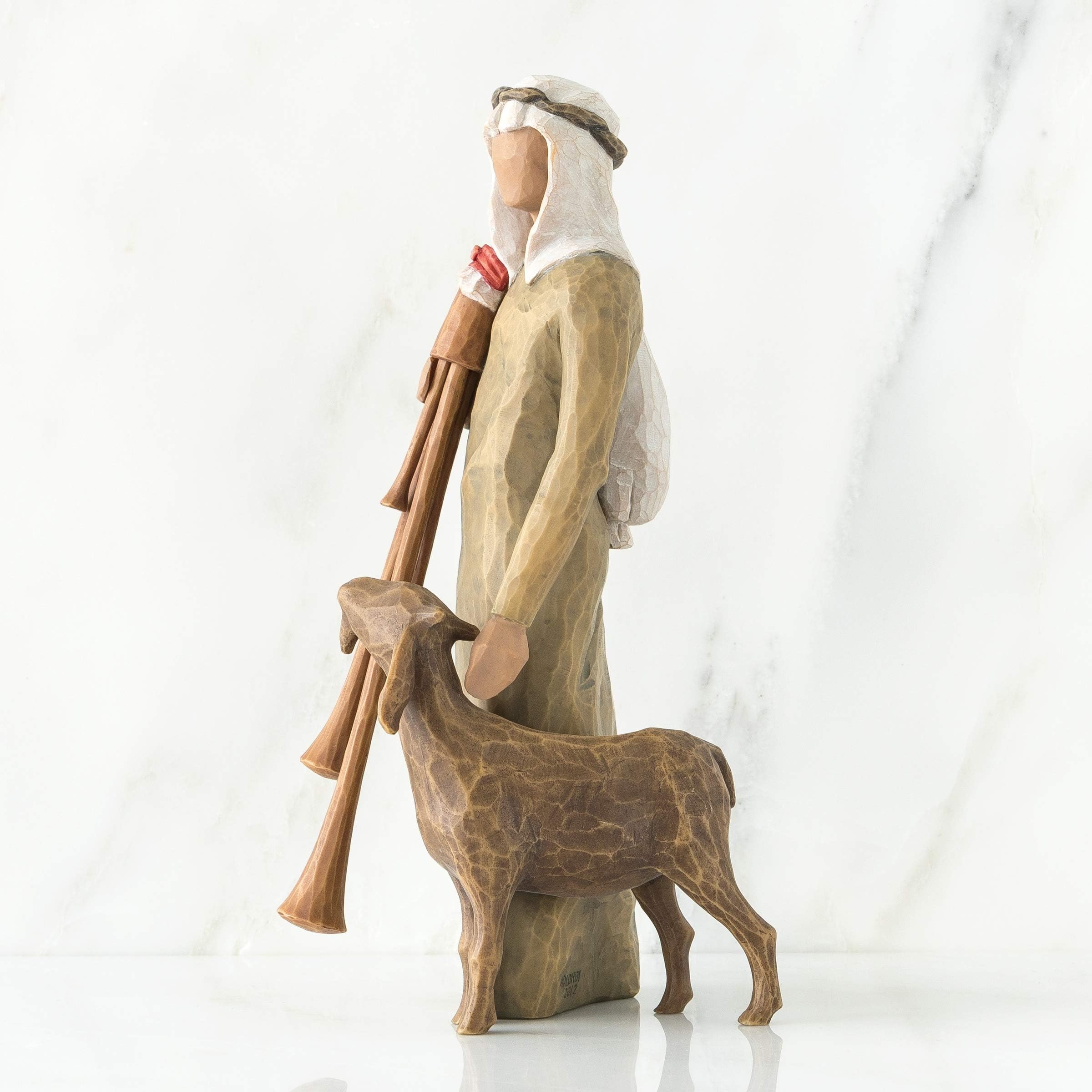 Willow Tree detailed view of the brown goat companion, adding charm and scene balance