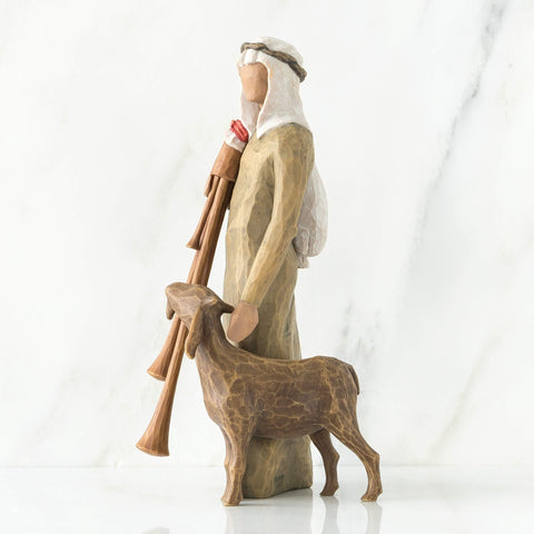 Willow Tree detailed view of the brown goat companion, adding charm and scene balance