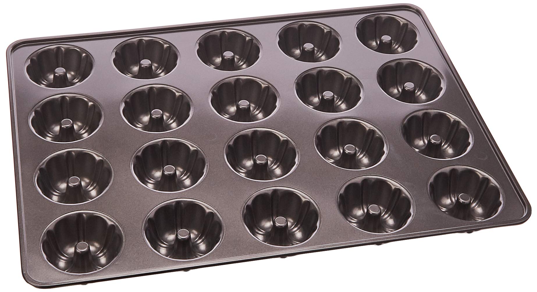 Wilton pan front view showing 20 cavities and easy-release benefit