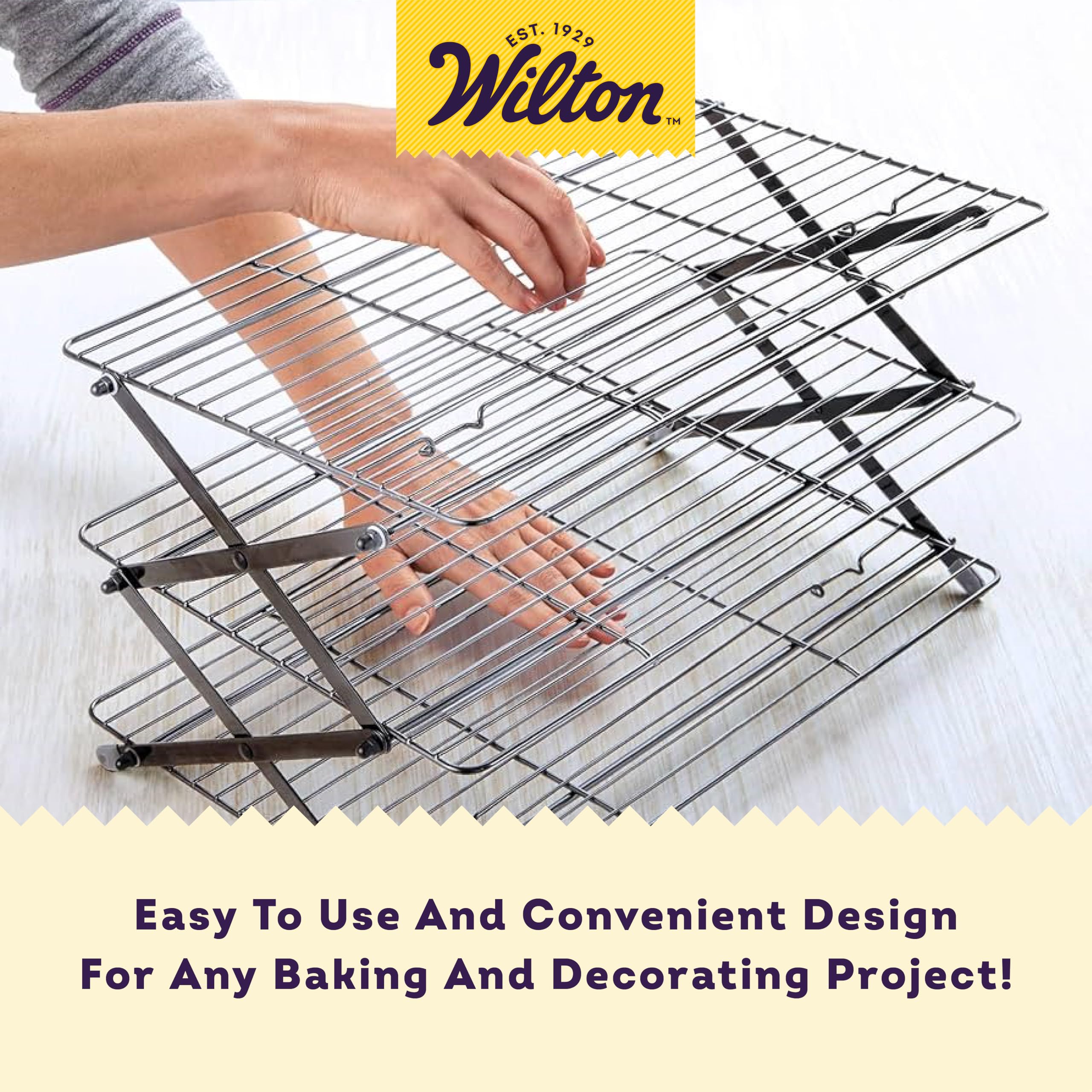 Wilton gold rack cooling a dozen cookies demonstrating faster batch cooling