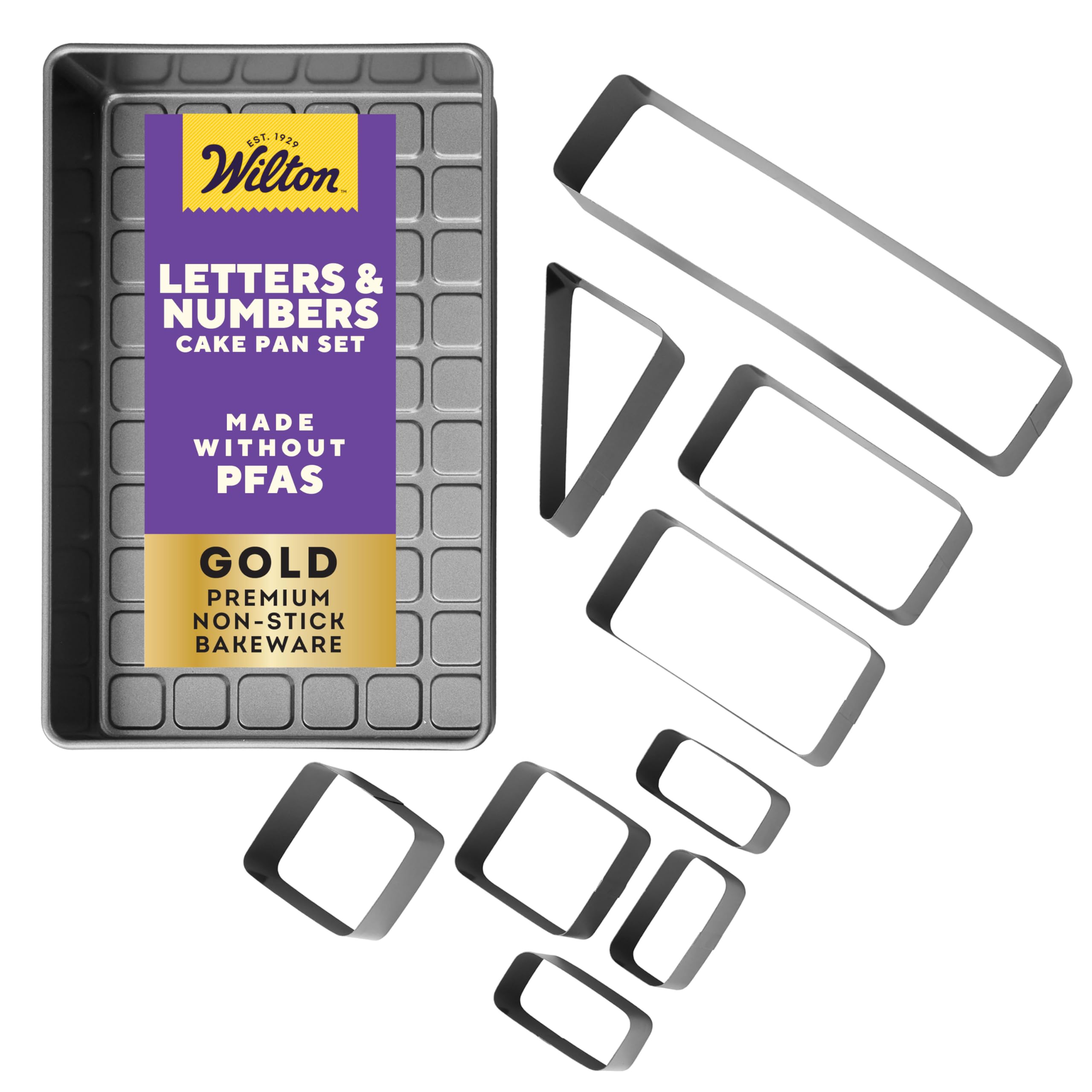 Wilton front packaging showing kit contents and benefit of ready-to-use shapes