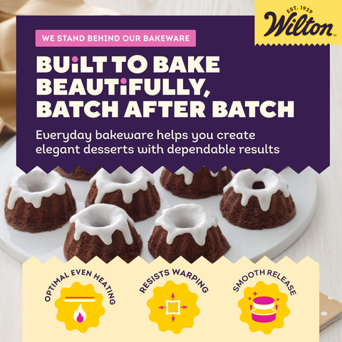 Wilton pan inside oven showing even-heat baking performance