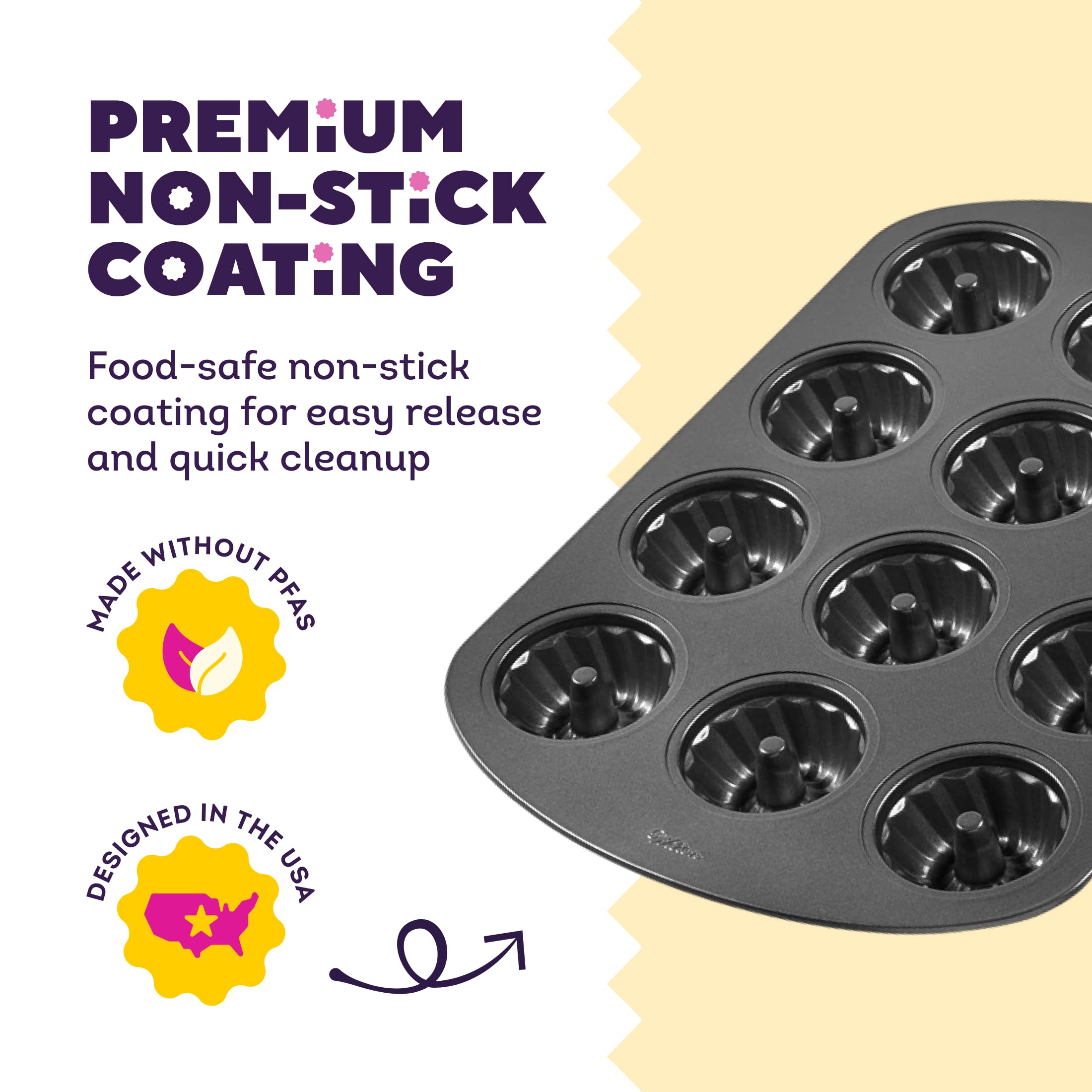 Wilton non-stick surface texture close-up showing scratch-resistant durability
