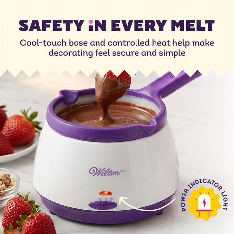 Wilton side pour spout demonstrating mess-free pouring for consistent coatings