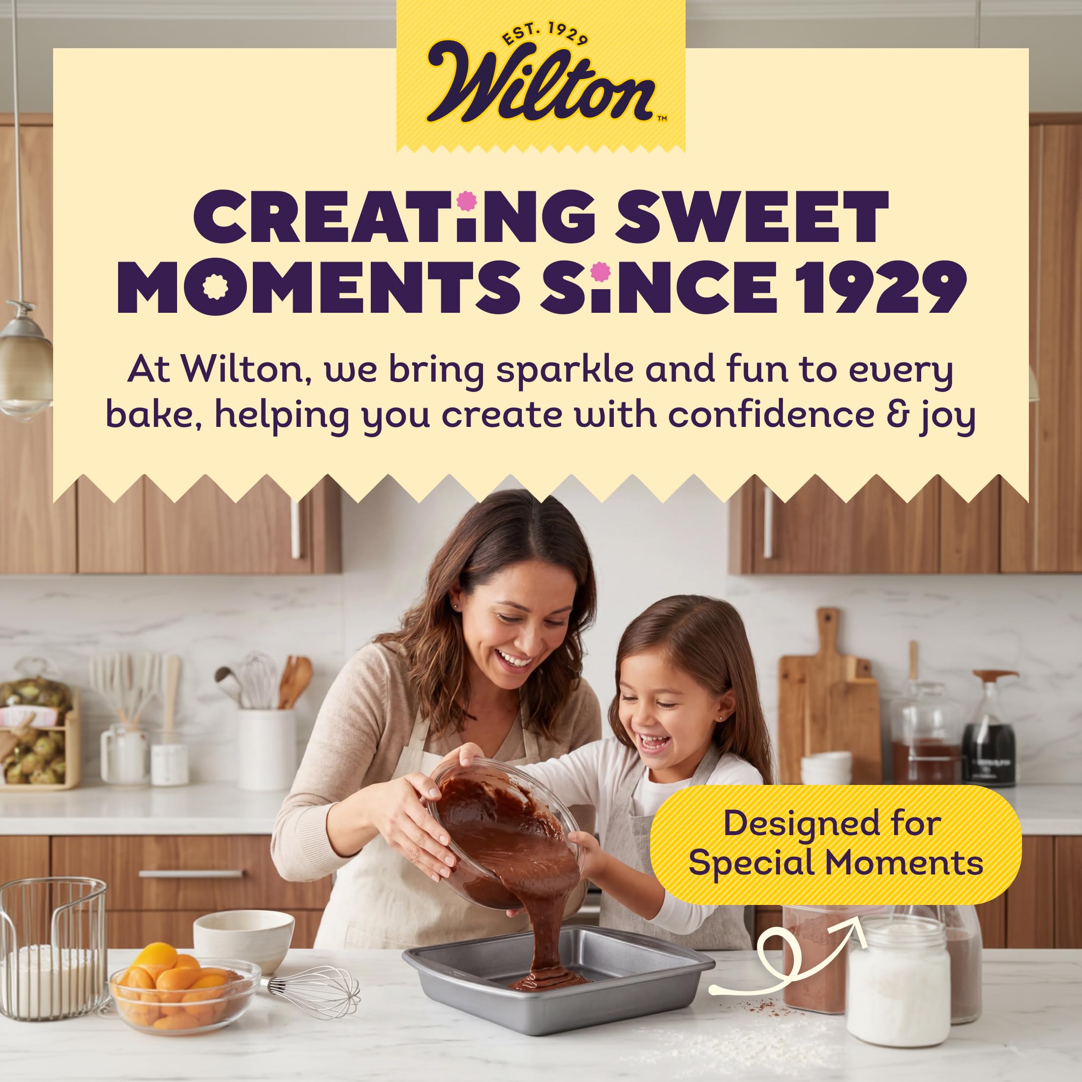 Wilton pan staged in kitchen showing everyday baking convenience