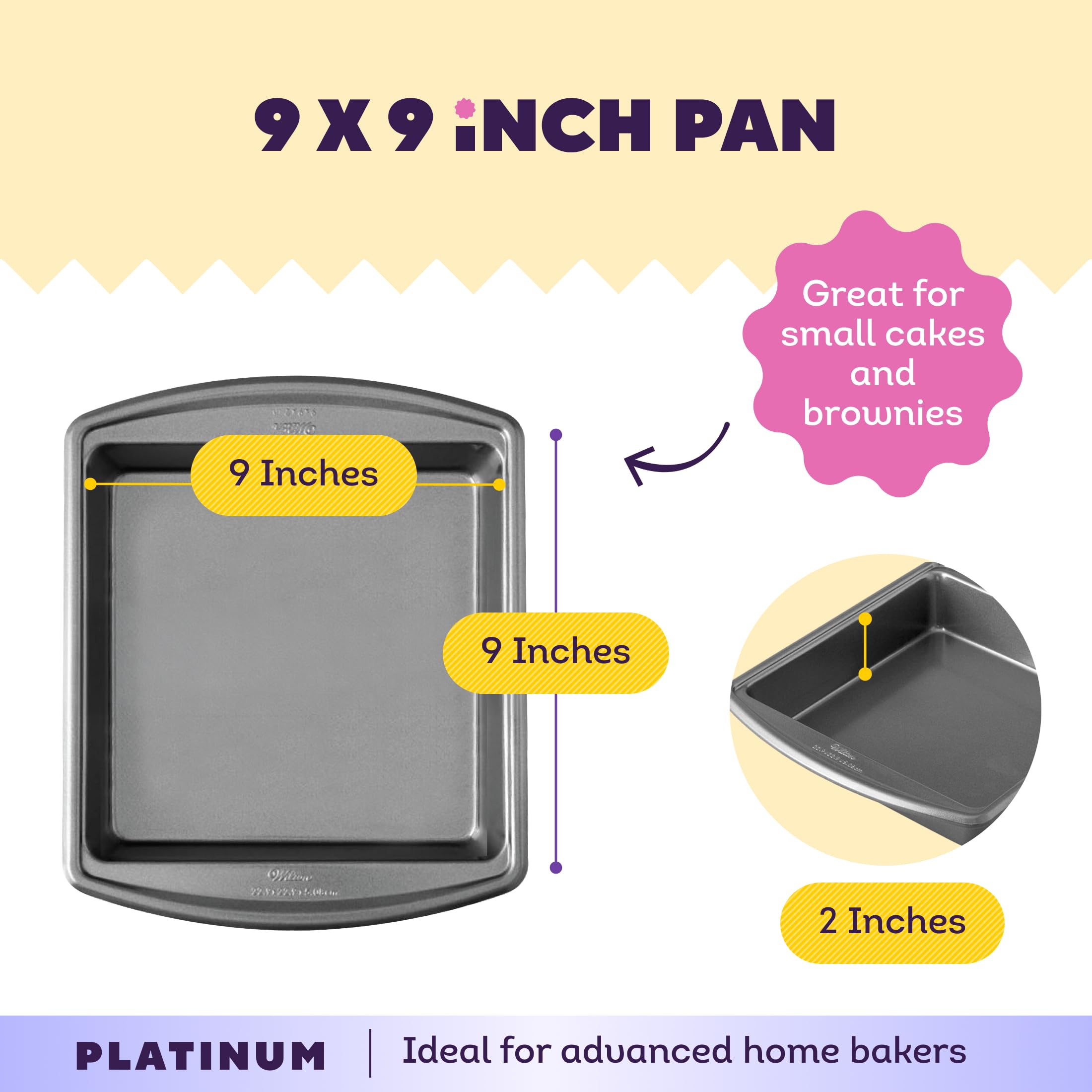 Wilton pan handle detail for safe grip and easier lifting