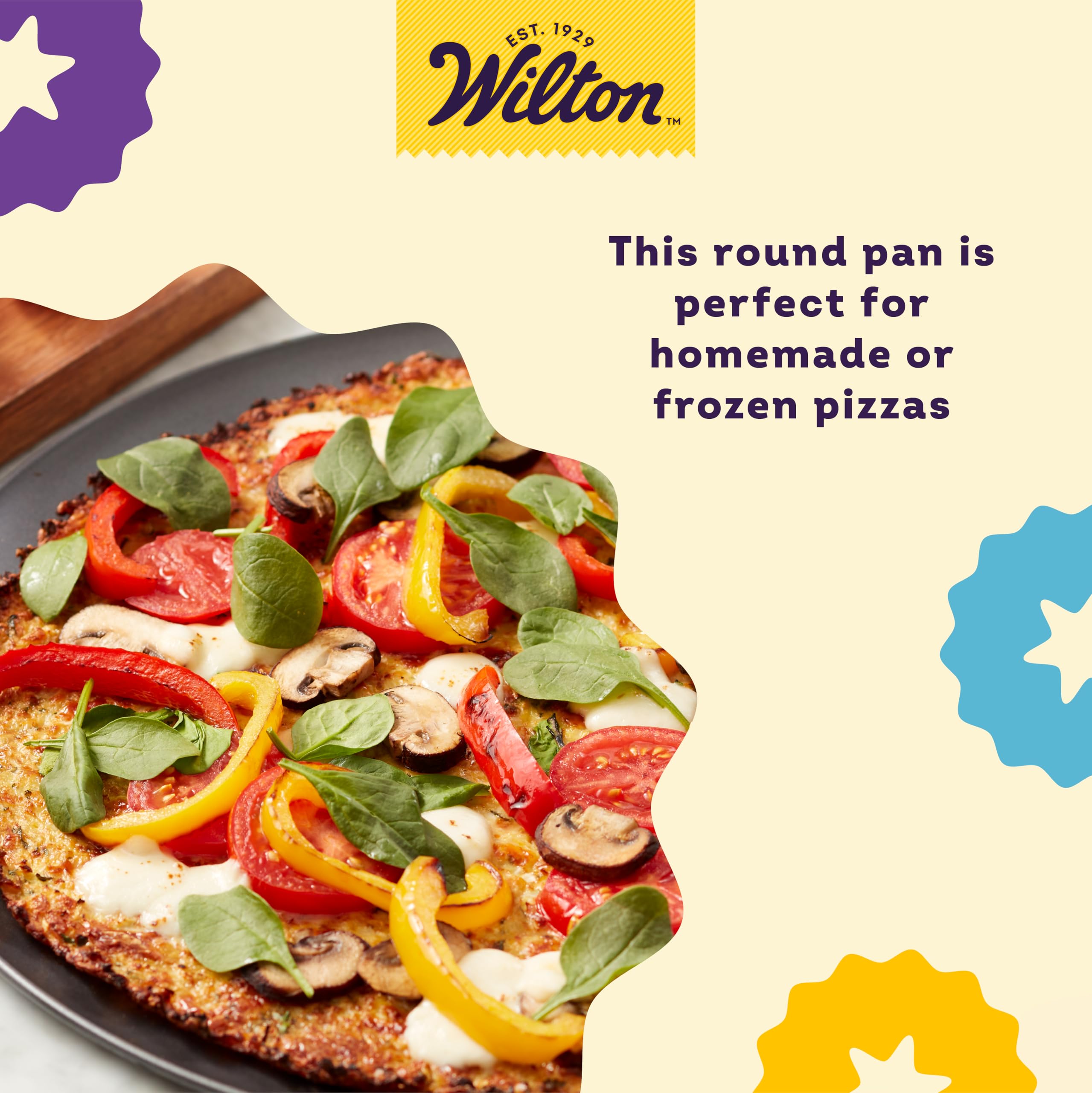 wilton pan beside utensil showing 14-inch scale for portion planning