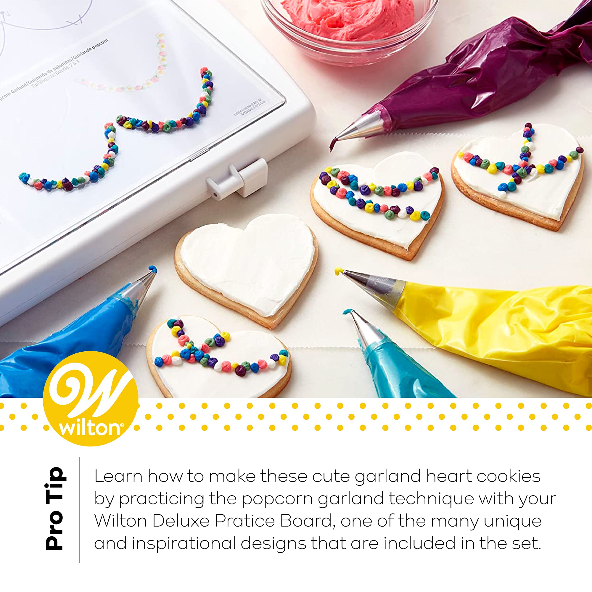 Wilton set stored with piping bag to save space and stay organized