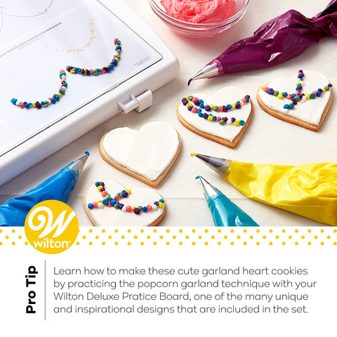 Wilton set stored with piping bag to save space and stay organized