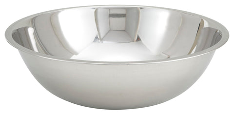 Winco 16 qt stainless front view showing large capacity and stable base for heavy mixing