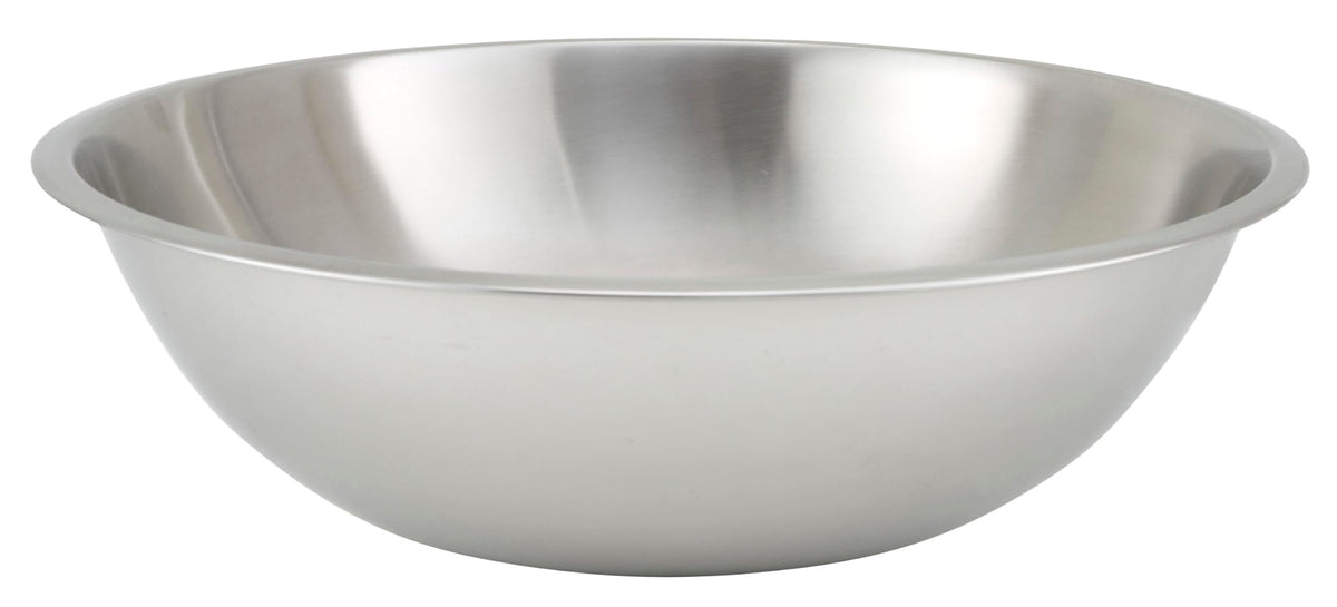Winco 20 qt front view showing full capacity and stable base for heavy mixing