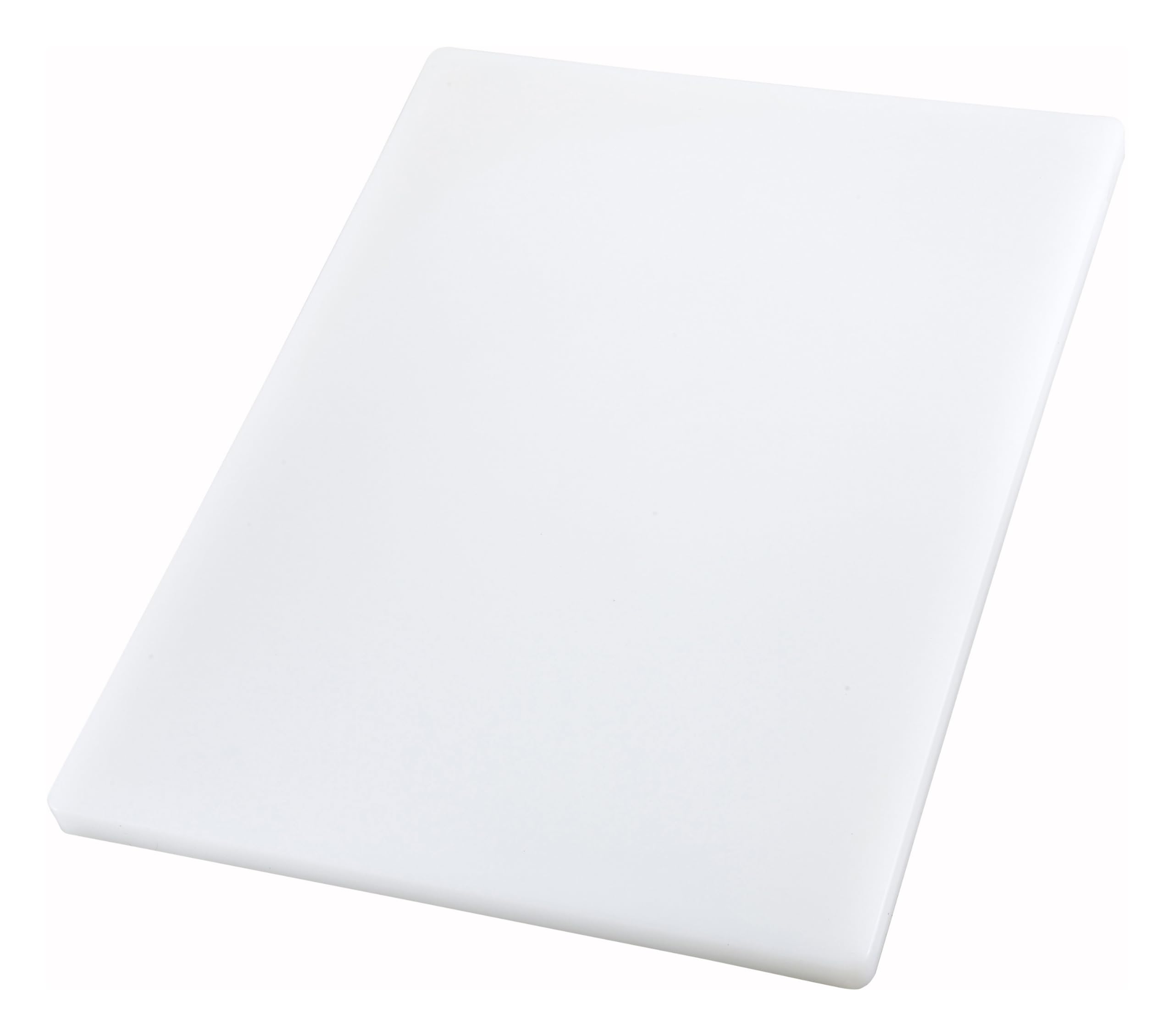 Winco cutting board front view showing full white prep surface for versatile use