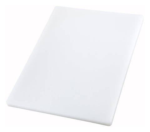 Winco cutting board front view showing full white prep surface for versatile use