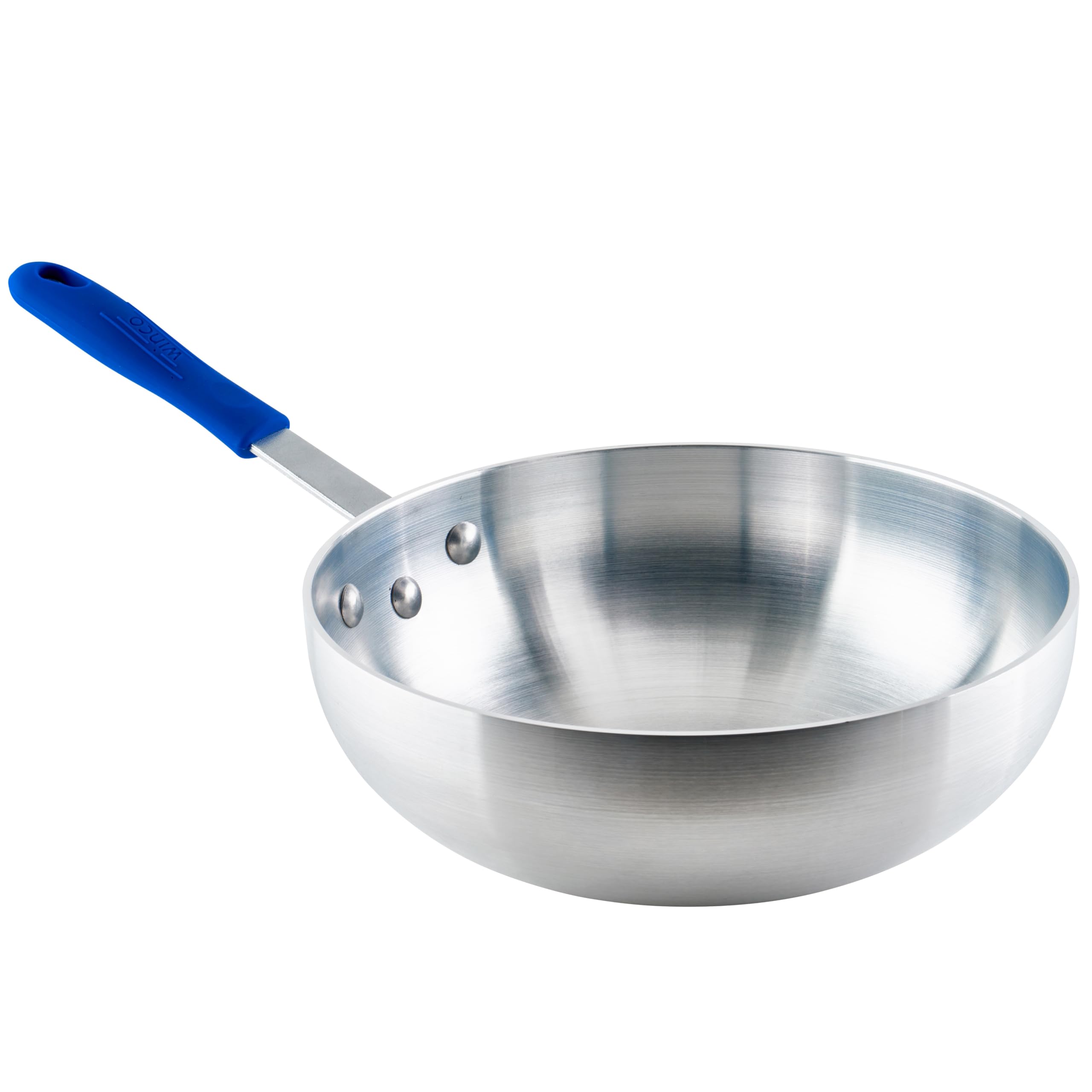 Winco front view of 11-inch stir fry pan showing clean finish and capacity