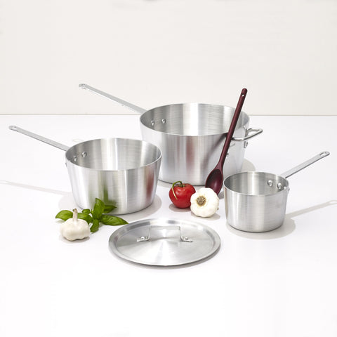 Winco pan with separate lid displayed to note lid sold separately for versatility