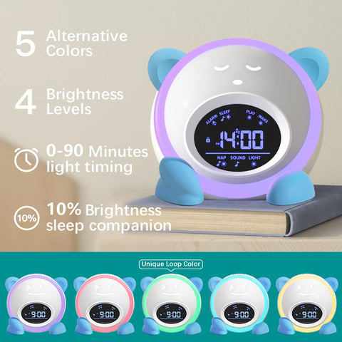 Windflyer Little Teddi glowing night light next to bed providing gentle reassurance