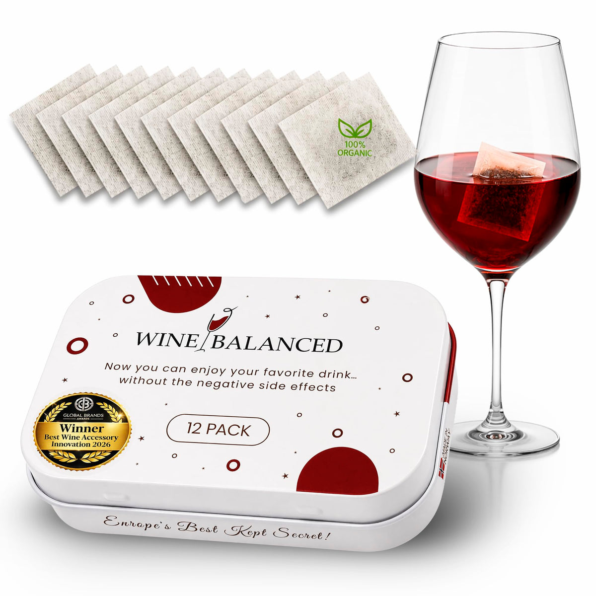 Wine Balanced front packaging showing brand and 12-pack, highlights convenience and value