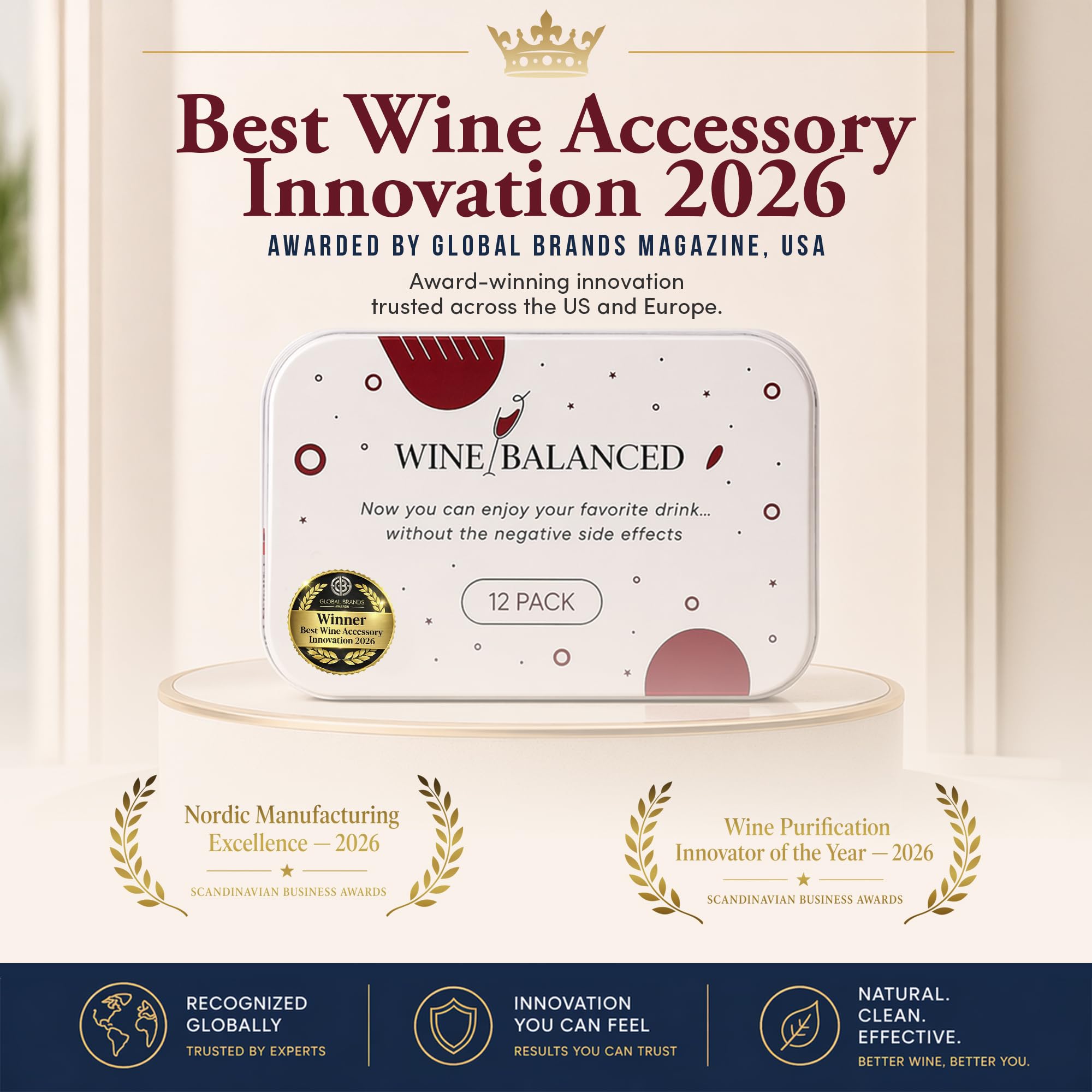 Wine Balanced sachet close-up showing texture and natural ingredients for clear confidence