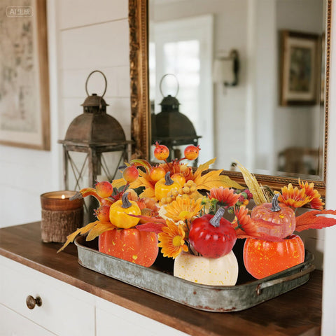 winemana centerpiece on dining table enhancing autumn table decor
