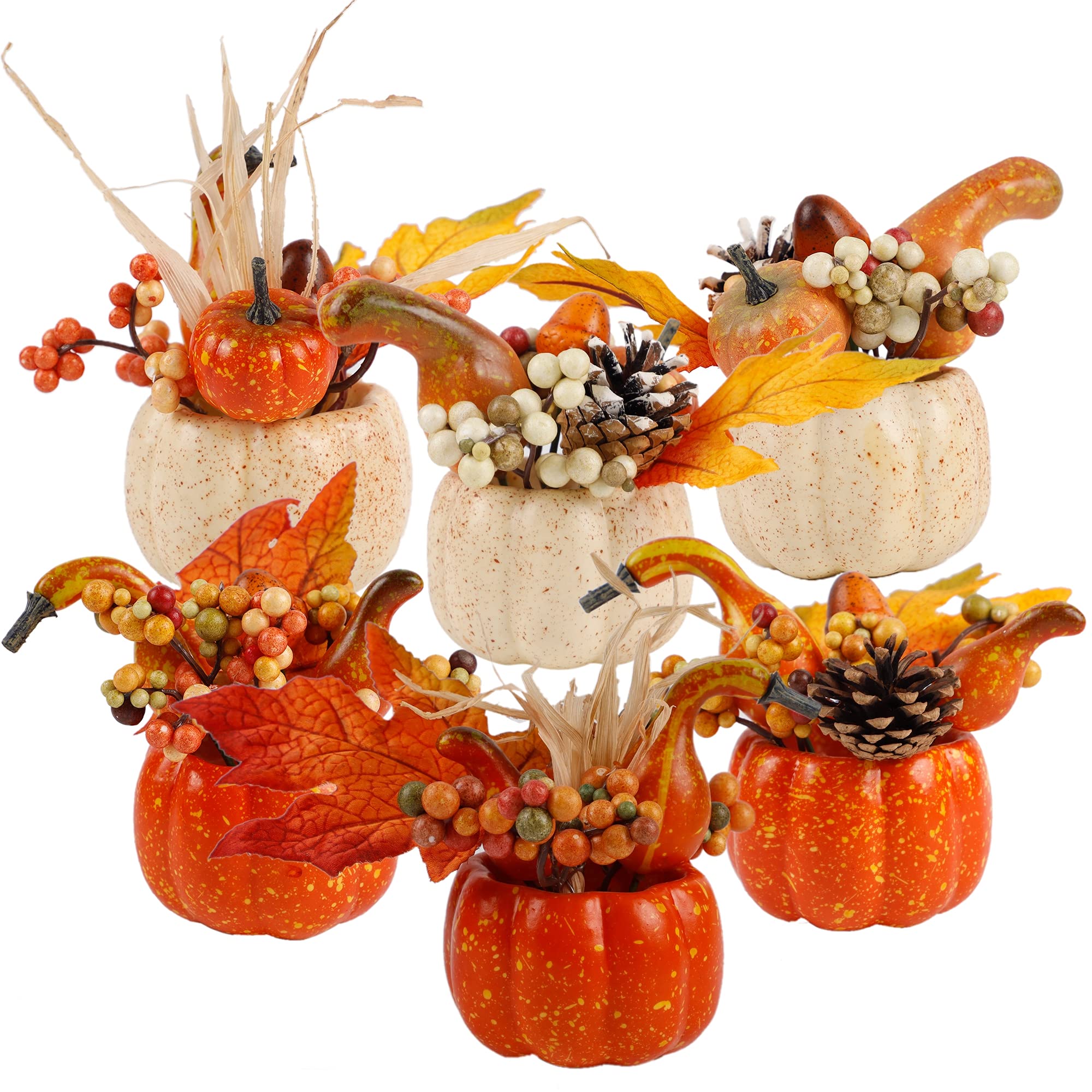 winemana front view of six-piece pumpkin set showcasing seasonal appeal