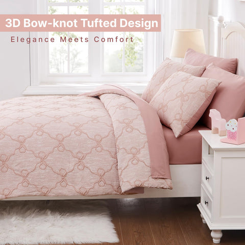Wink Deer comforter laid on twin bed styled in room showing cozy, welcoming look