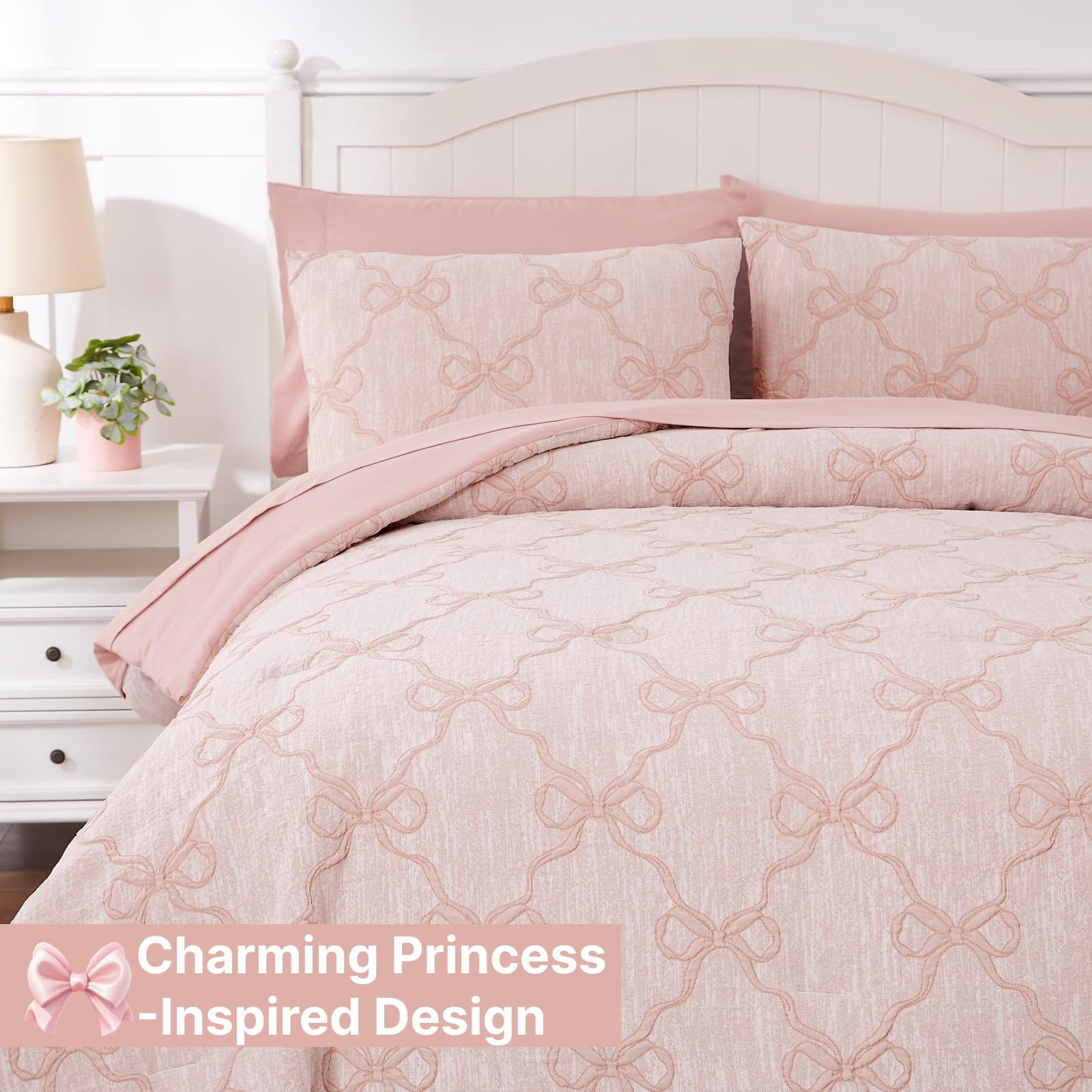Wink Deer comforter set styled on a full bed demonstrating finished look